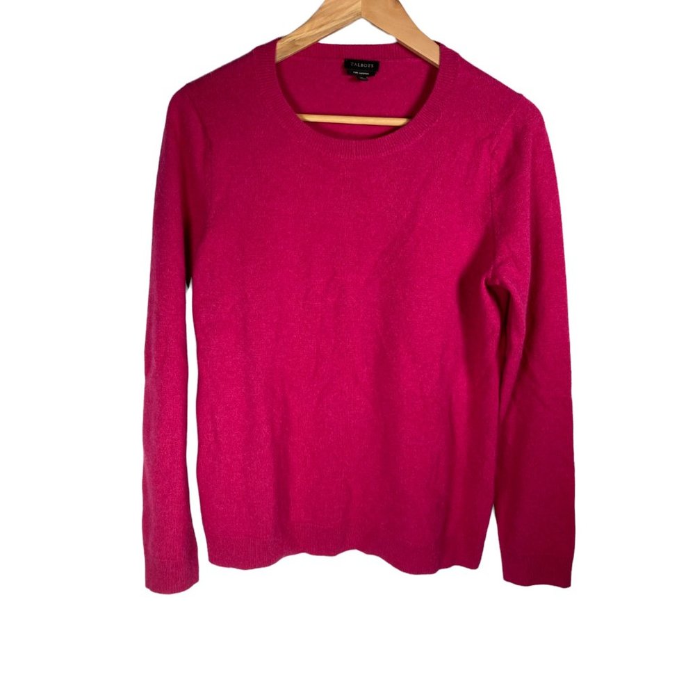 Talbots womens cashmere sweater size Medium magenta pink soft